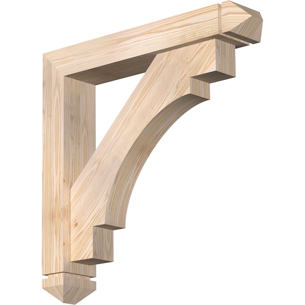 Ekena Millwork Merced Arts and Crafts Smooth Bracket w/ Offset Brace, Douglas Fir, 5 1/2"W x 30"D x 30"H BKT0604X30X30MRC03SDF - main